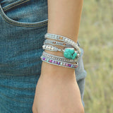 Pulsera envolvente positividad boho turquesa - Moon Dance Charms
