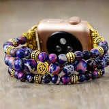 Purple Beaded Apple Watch Band For Women