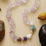 Raw Amethysts Crystal Choker - Moon Dance Charms