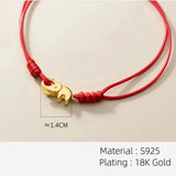 Red Thread Bracelet | Elephant Charm Silver 925 - Moon Dance Charms