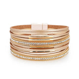 Strass Leren Armband Voor Vrouwen - Moon Dance Charms