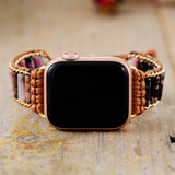 Cinturino per Apple Watch donna bohémien in rodonite - Ciondoli della danza della luna