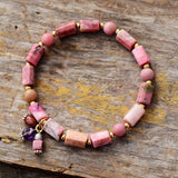 Rhodoniet Natuurstenen Armband - Moon Dance Charms