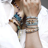 Bracelet en cuir romantique enroulé - Charms Danse de la Lune