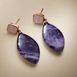 Pendientes de cristal de amatista serenidad