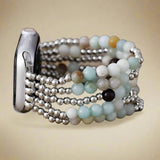 Serenity Apple Watch Bandje vvrouw met Amazoniet Kralen - Moon Dance Charms