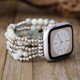 Serenity Apple Watch Bandje vvrouw met Amazoniet Kralen - Moon Dance Charms