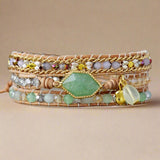 Serenity Crystal Leather Wrap Bracelet - Moon Dance Charms