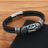 Totem Heren Leren Armband - Zwart - Moon Dance Charms