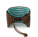 Turquoise Kralen Manchetarmband - Moon Dance Charms