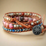 Zen Fusion Leren Wikkelarmband - Moon Dance Charms