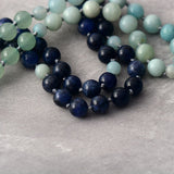 108 Beads Amazonite, Aventurine and Lapis Mala - Moon Dance Charms