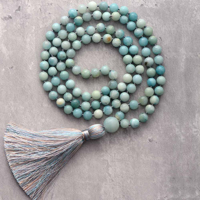 Amazonite Mala Necklace I Am Confident