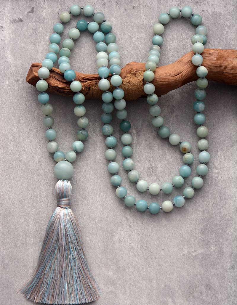 amazonite mala bead necklace