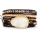 5-Stack-Wickelarmband aus Lederperlen