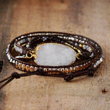 5-Stack-Wickelarmband aus Lederperlen