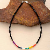 Collier ras du cou 7 chakras - Charmes de danse de la lune