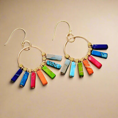 7 Stone Chakra Earrings