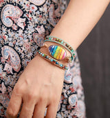 Bracelet enroulé de chakra 7 couleurs