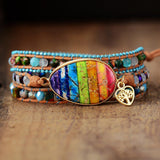Bracelet enroulé de chakra 7 couleurs