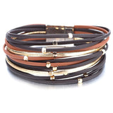 Meerlaagse Leren Armband - Moon Dance Charms