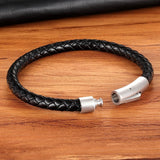 Leren gevlochten armband voor heren