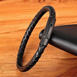 Gevlochten Leren Armband voor Heren - Moon Dance Charms