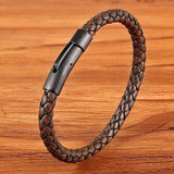 Gevlochten Leren Armband voor Heren - Moon Dance Charms