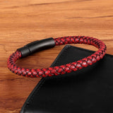 Leren gevlochten armband voor heren