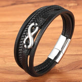Heren Leren Armband zwart - Moon Dance Charms