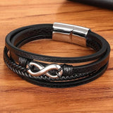 Heren Leren Armband zwart - Moon Dance Charms