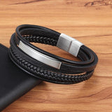 Heren leren armband