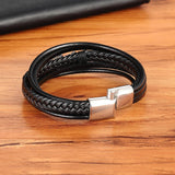 Heren leren wikkelarmband
