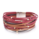 Leren Armband rood - Moon Dance Charms