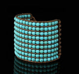 Turquoise Kralen Manchetarmband - Moon Dance Charms