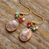 Boucles d'oreilles en pierre d'agate Fleurs de Sherry - Moon Dance Charms