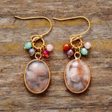 Boucles d'oreilles en pierre d'agate Fleurs de Sherry - Moon Dance Charms