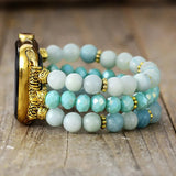 Amazonite Stone Beaded Apple Watch Strap For Women