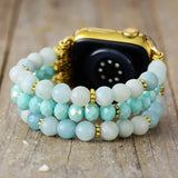 Amazonite Stone Beaded Apple Watch Strap For Women