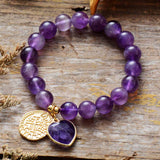Amethysts Crystal Stretch Bracelet - Moon Dance Charms