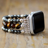 Correas de cuentas para Apple Watch con ojo de tigre - Charms Moon Dance