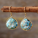 Turquoise steen haak oorbellen voor geluk en zelfvertrouwen - Moon Dance Charms