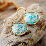 Avant-garde Turquoise Haak Oorbellen - Moon Dance Charms