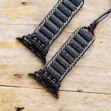 Black Beaded Apple Watch Band Lava Stone - Moon Dance Charms