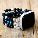 Correa elástica para Apple Watch con cuentas de ónix negro - Charms Moon Dance