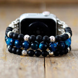 Correa elástica para Apple Watch con cuentas de ónix negro - Charms Moon Dance