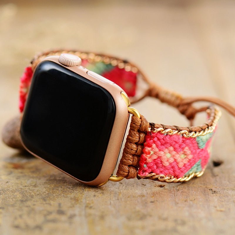 Boho Apple Watch Band Braided Moon Dance Charms - Main Image