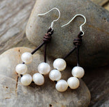 Boho Lederperlenohrringe - Mondtanz Charms