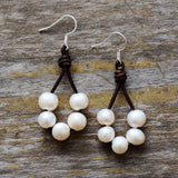 Boho Lederperlenohrringe - Mondtanz Charms
