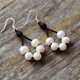 Boho Lederperlenohrringe - Mondtanz Charms